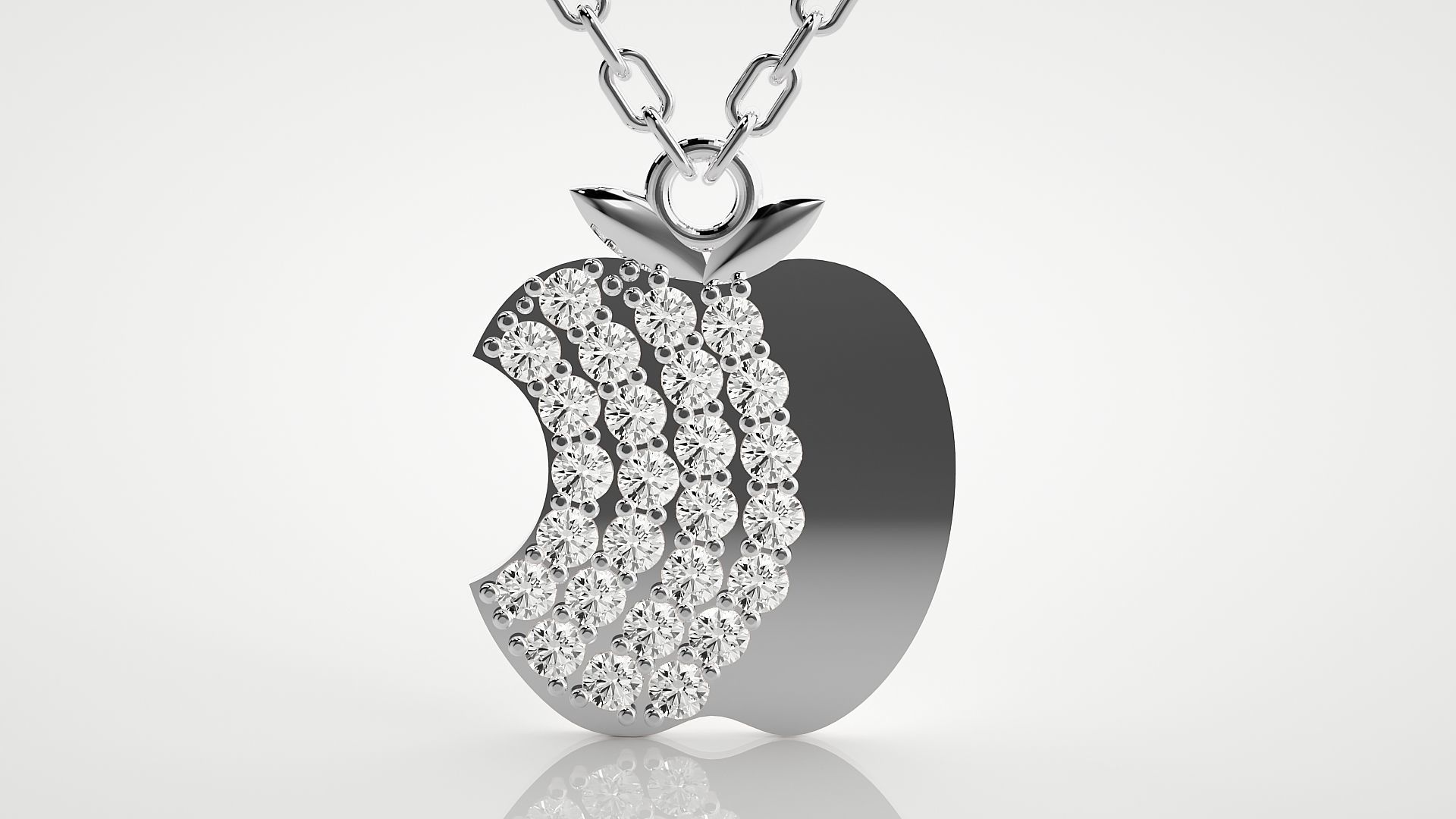 Apple logo pendant 3dm stl render details  3D print model_7