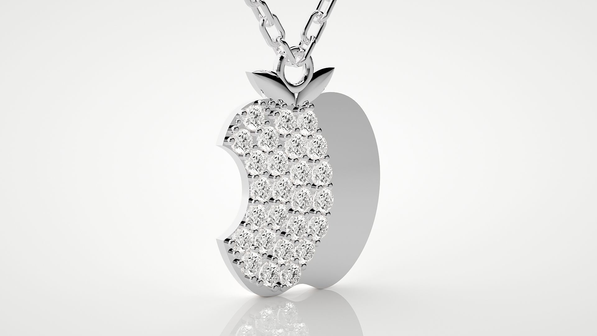 Apple logo pendant 3dm stl render details  3D print model_9