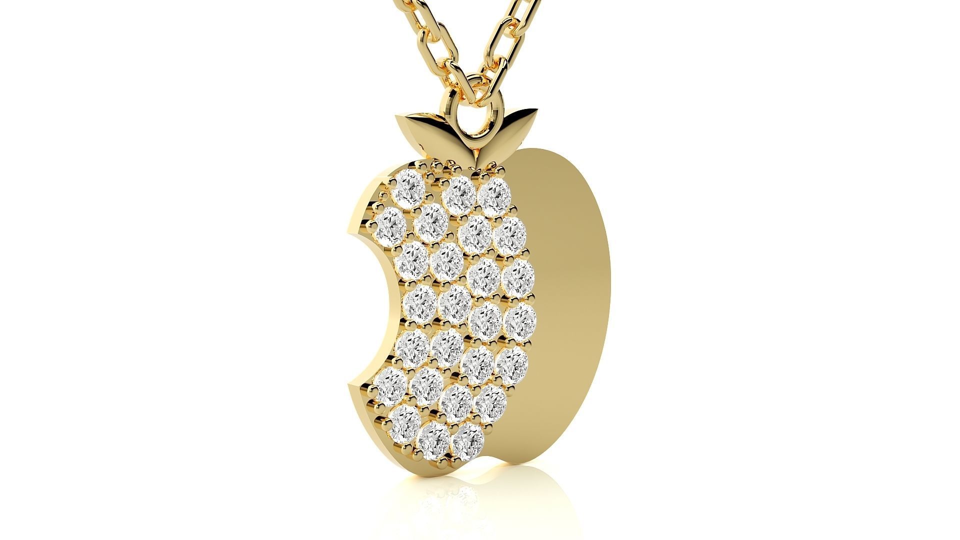 Apple logo pendant 3dm stl render details  3D print model_14