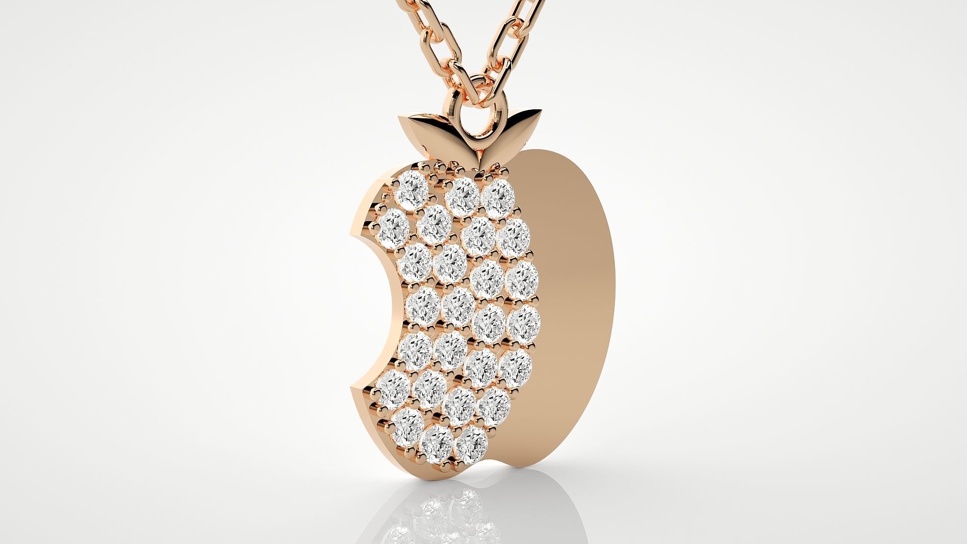Apple logo pendant 3dm stl render details  3D print model_3