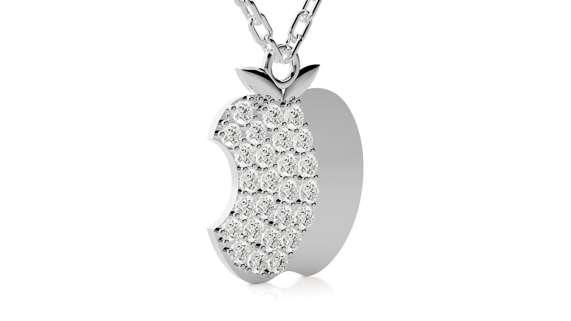 Apple logo pendant 3dm stl render details  3D print model_8