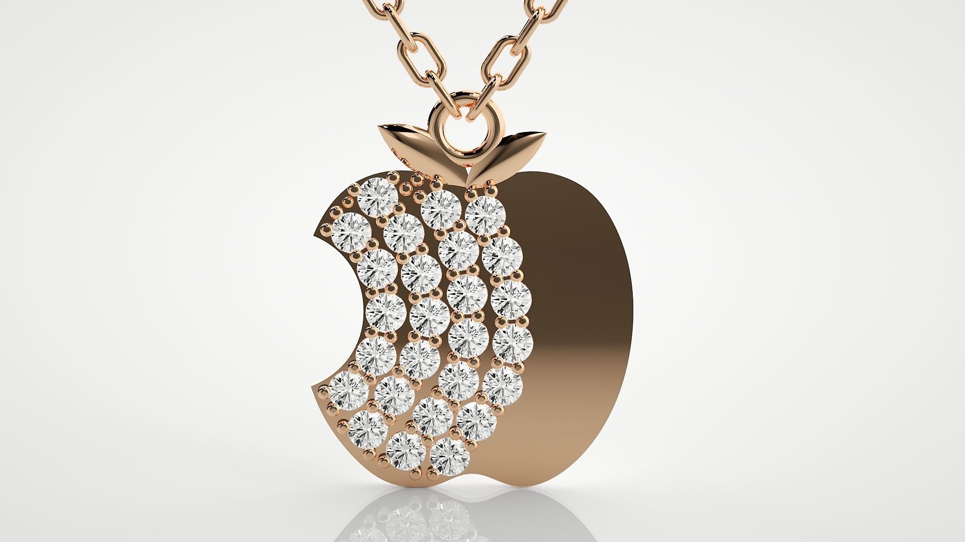 Apple logo pendant 3dm stl render details  3D print model_1