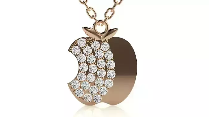 Apple logo pendant 3dm stl render details  3D print model