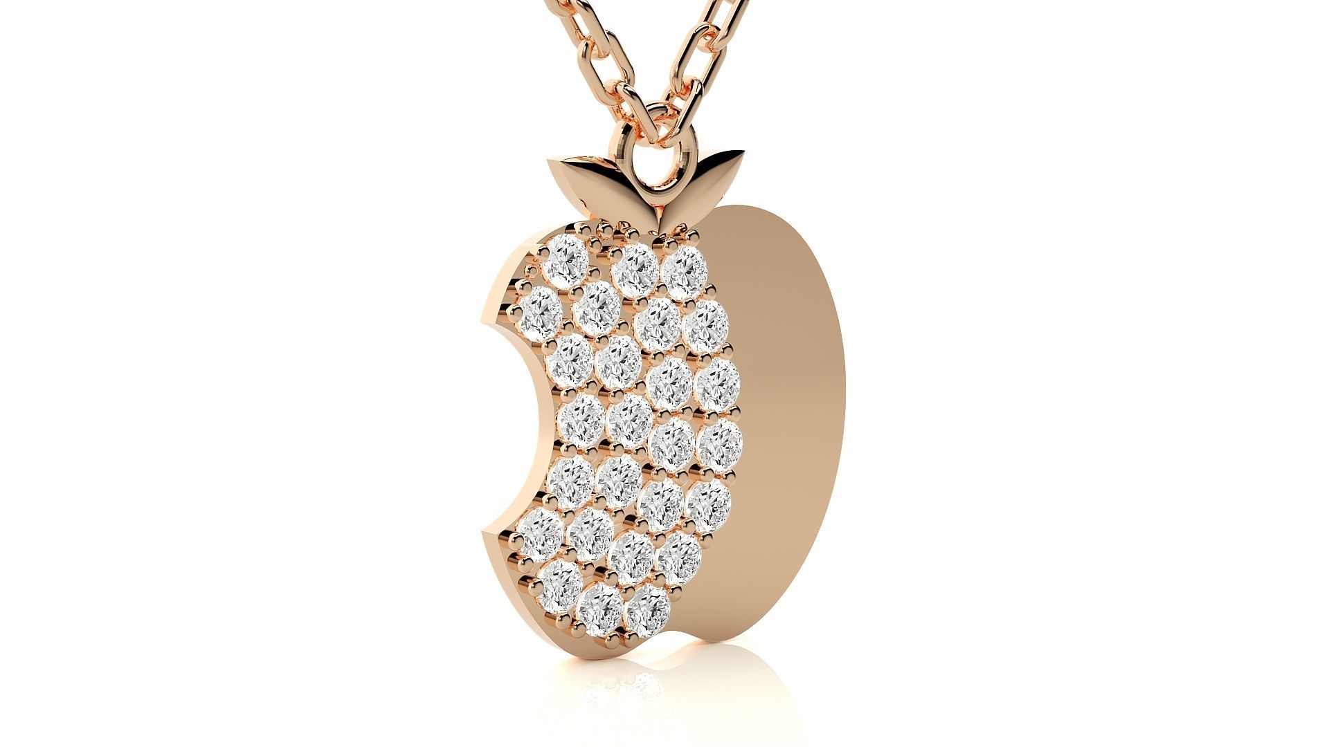 Apple logo pendant 3dm stl render details  3D print model_2