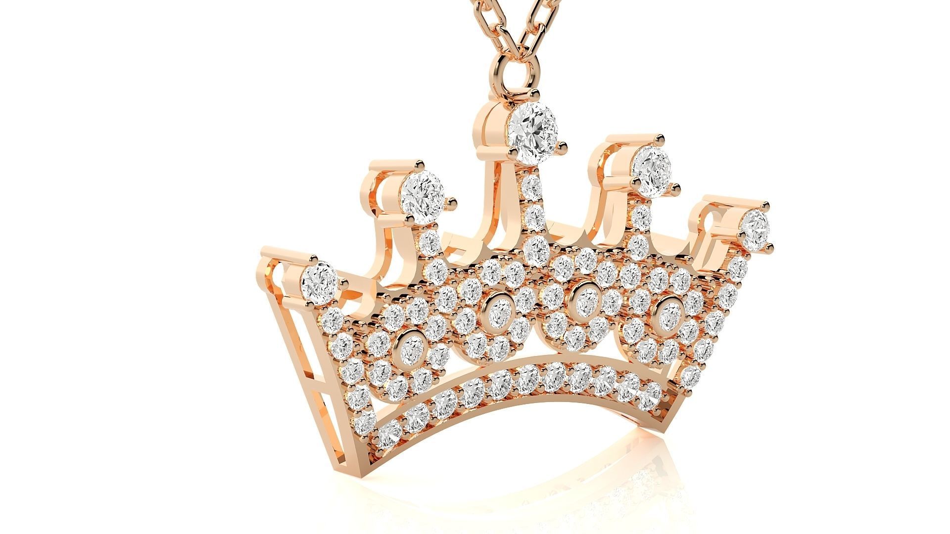 Diamond crown pendant 3dm stl render details  3D print model_2