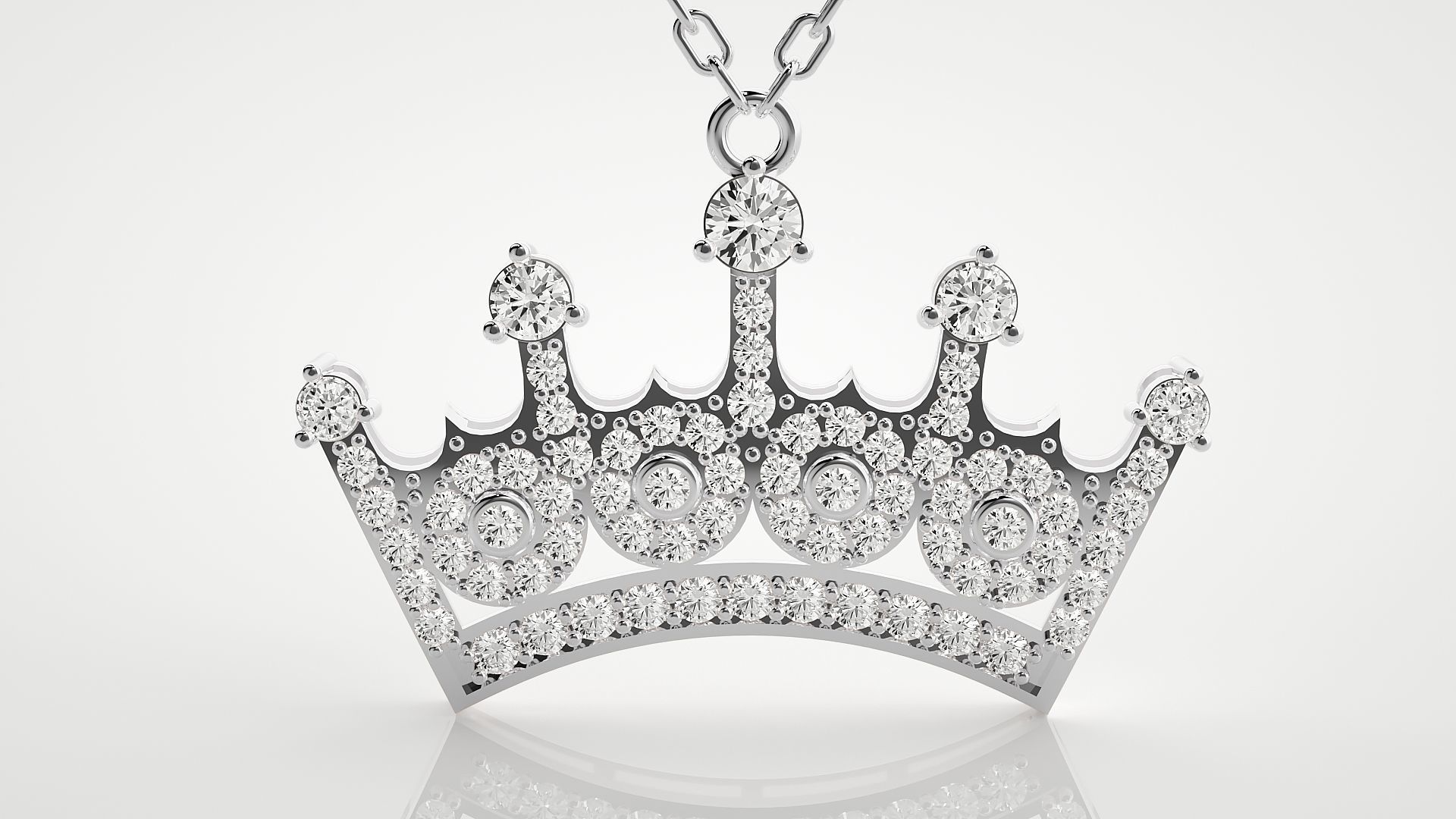 Diamond crown pendant 3dm stl render details  3D print model_7