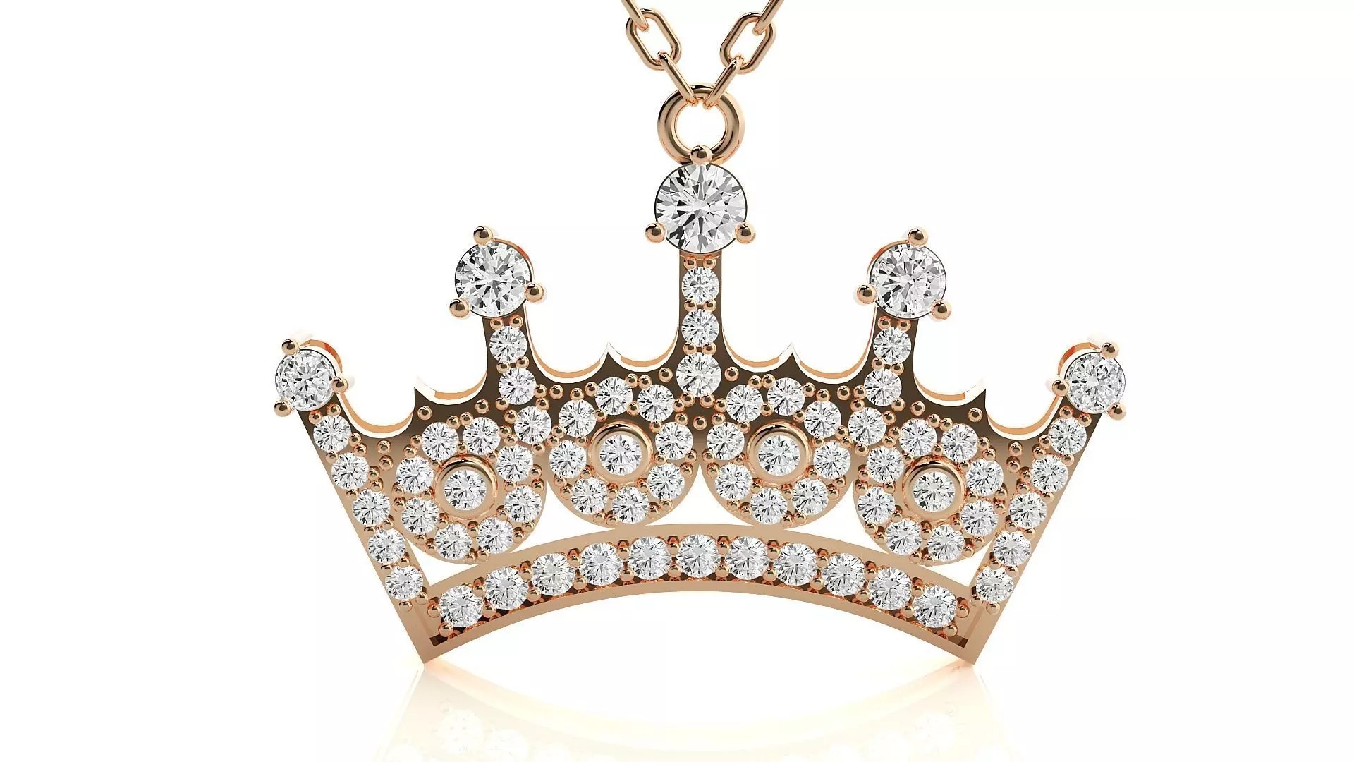 Diamond crown pendant 3dm stl render details  3D print model_0