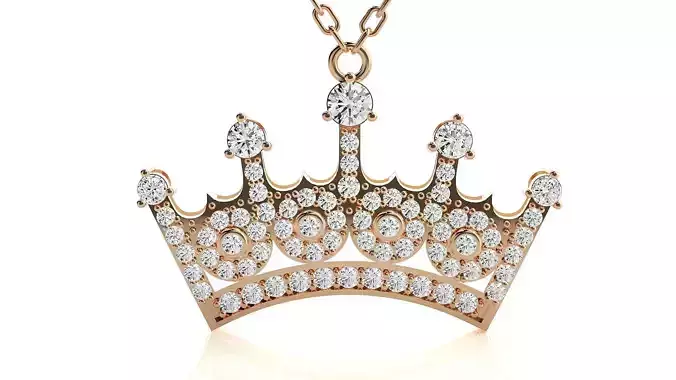 Diamond crown pendant 3dm stl render details  3D print model