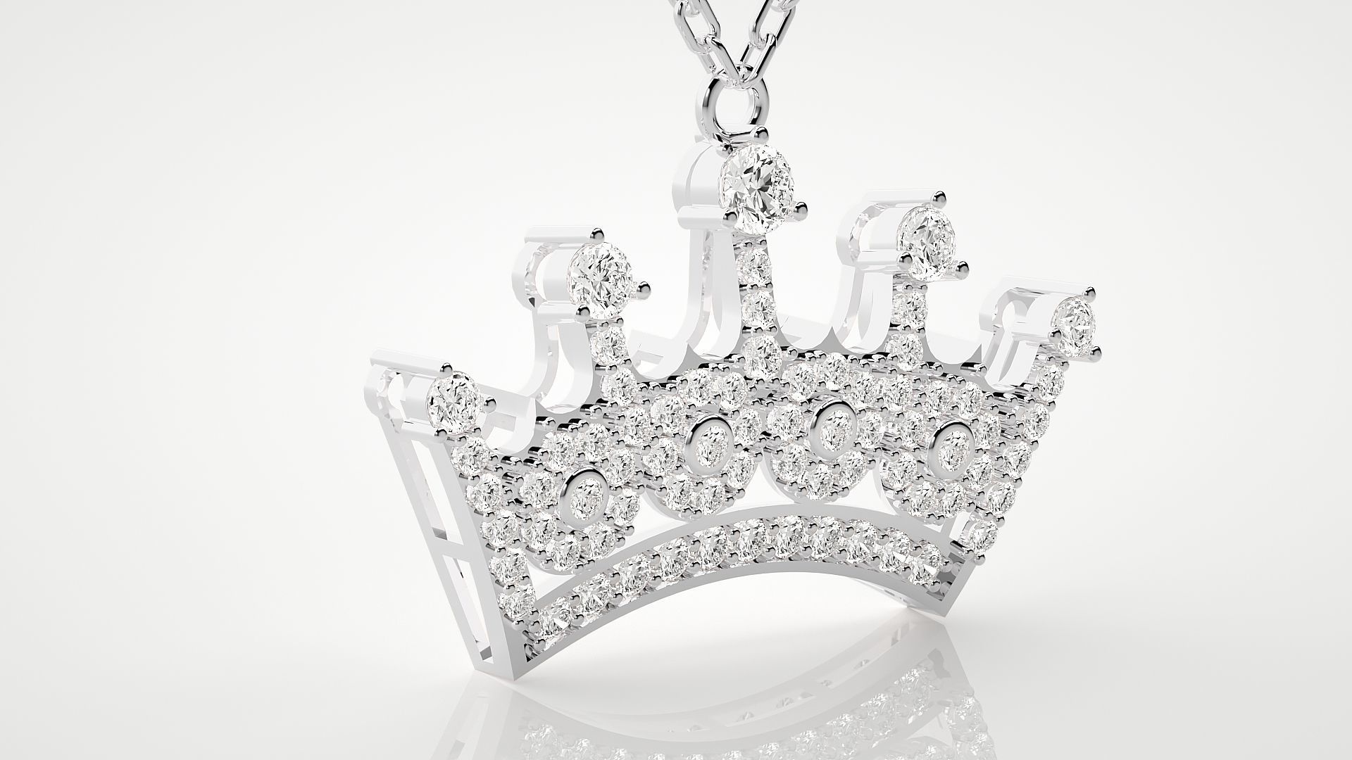 Diamond crown pendant 3dm stl render details  3D print model_9