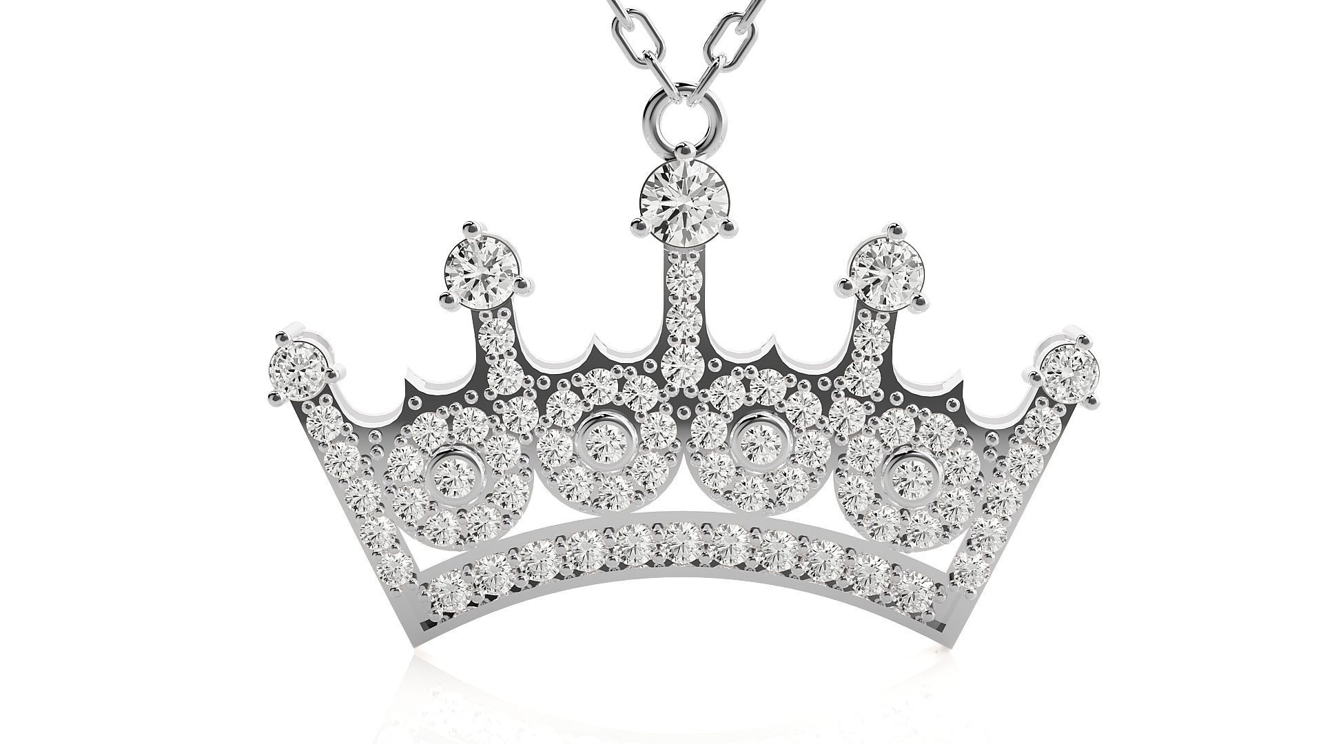 Diamond crown pendant 3dm stl render details  3D print model_6