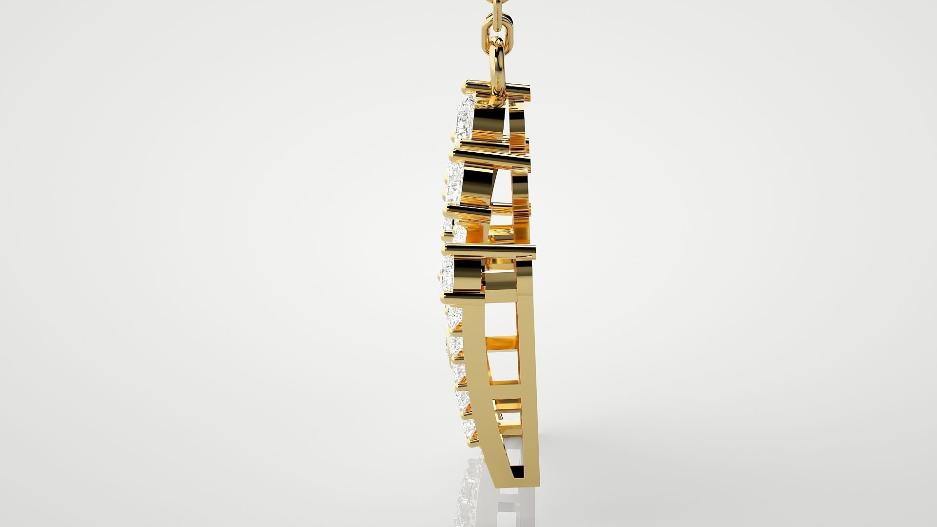 Diamond crown pendant 3dm stl render details  3D print model_17