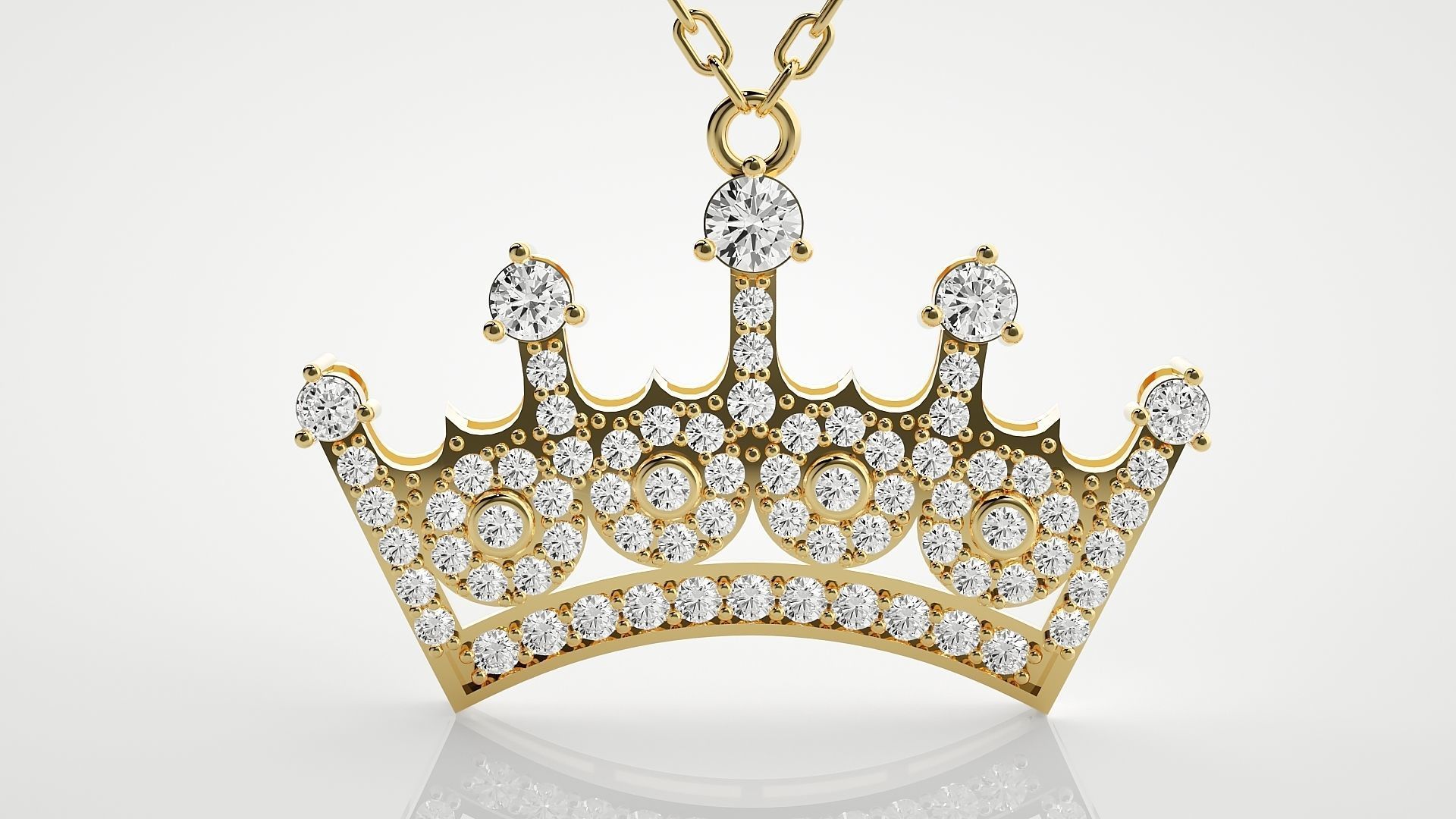 Diamond crown pendant 3dm stl render details  3D print model_13
