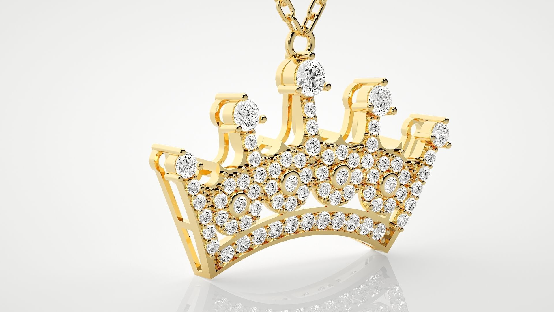 Diamond crown pendant 3dm stl render details  3D print model_15