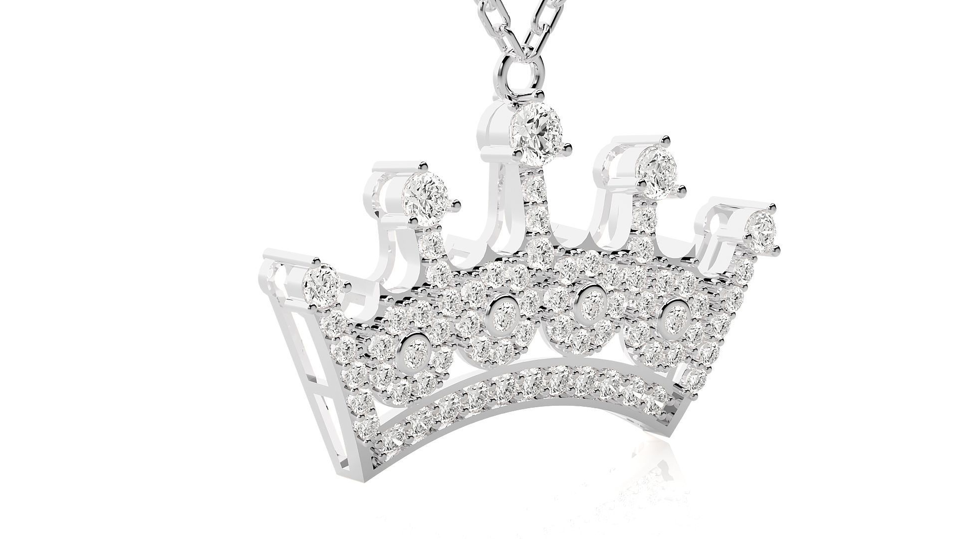Diamond crown pendant 3dm stl render details  3D print model_8