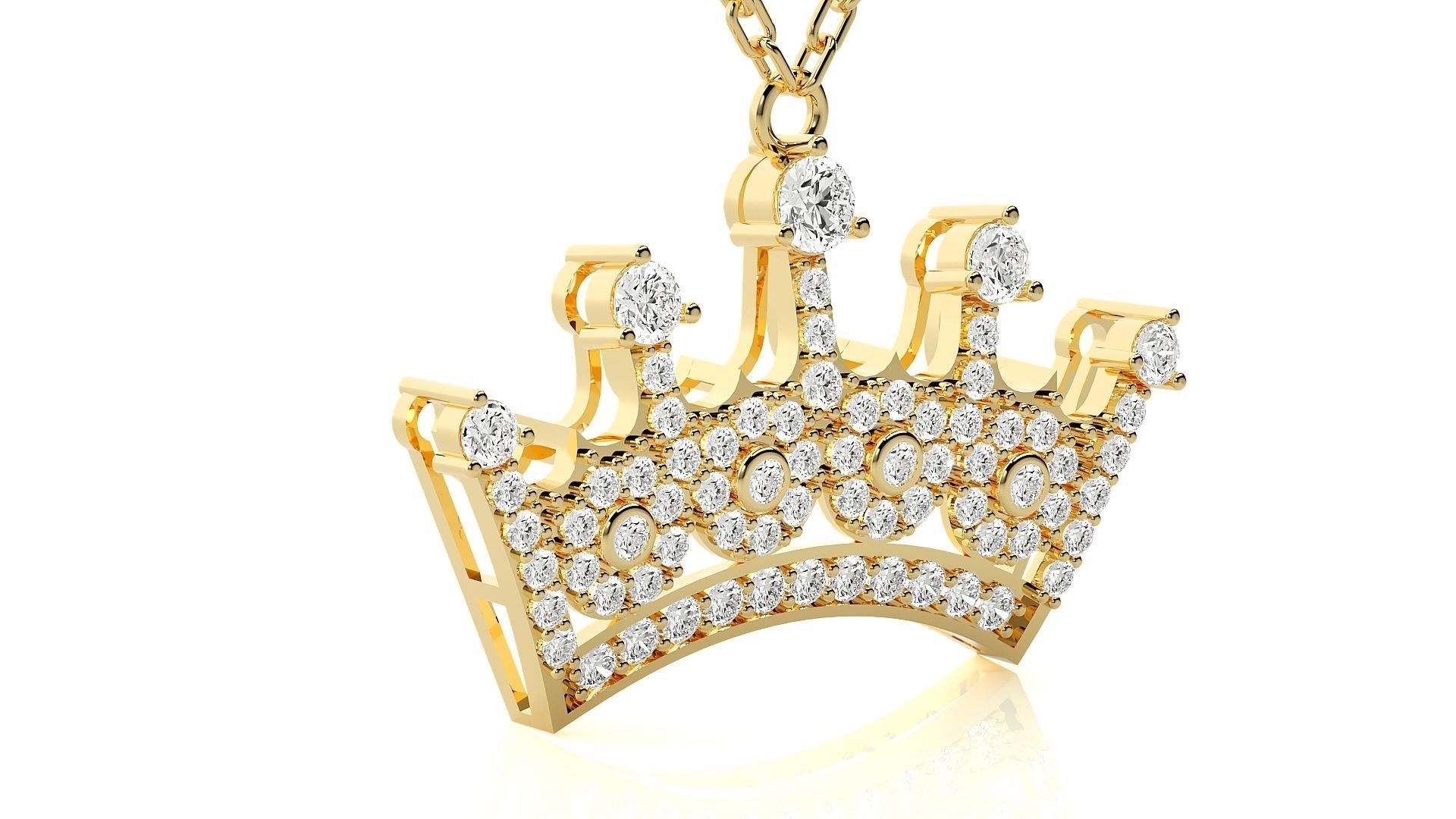 Diamond crown pendant 3dm stl render details  3D print model_14