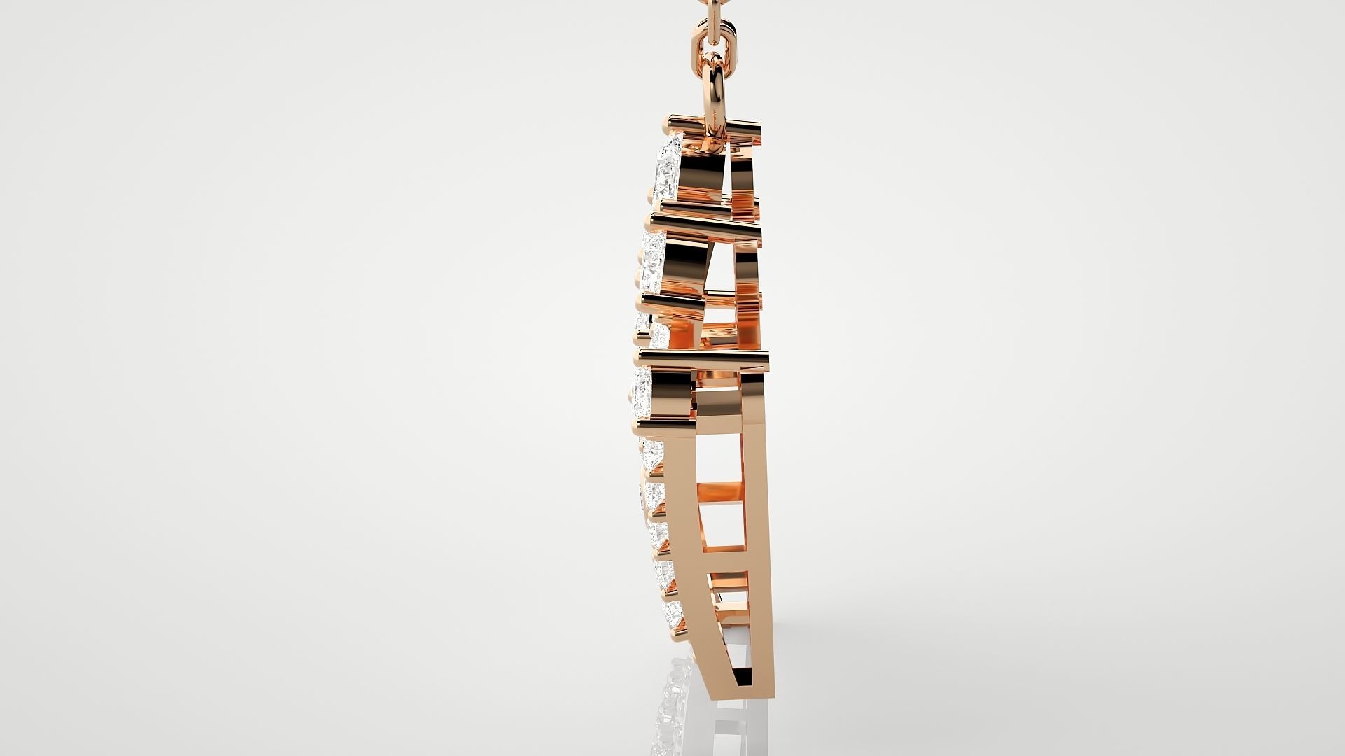 Diamond crown pendant 3dm stl render details  3D print model_5