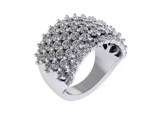 6 Row Diamond Ring 1351