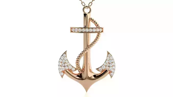 Anchor pendant 3dm stl render details 3D print model