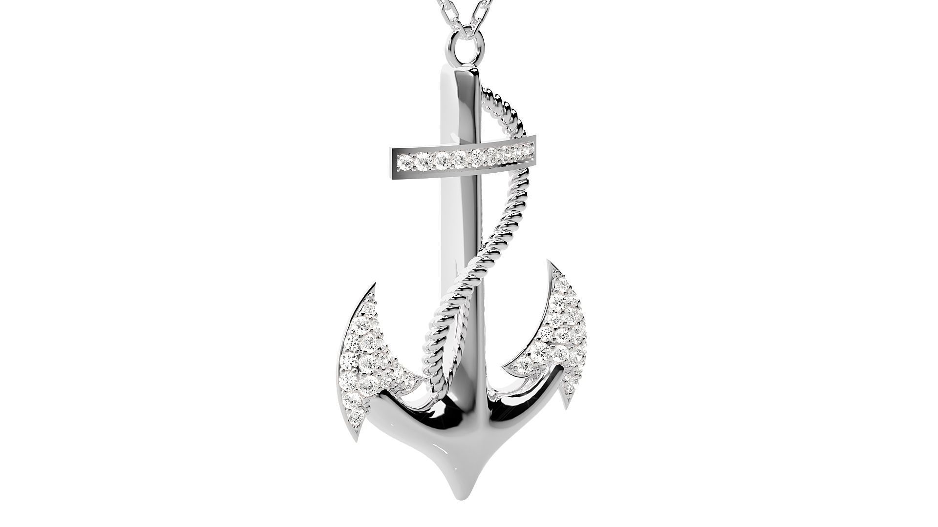 Anchor pendant 3dm stl render details 3D print model_9