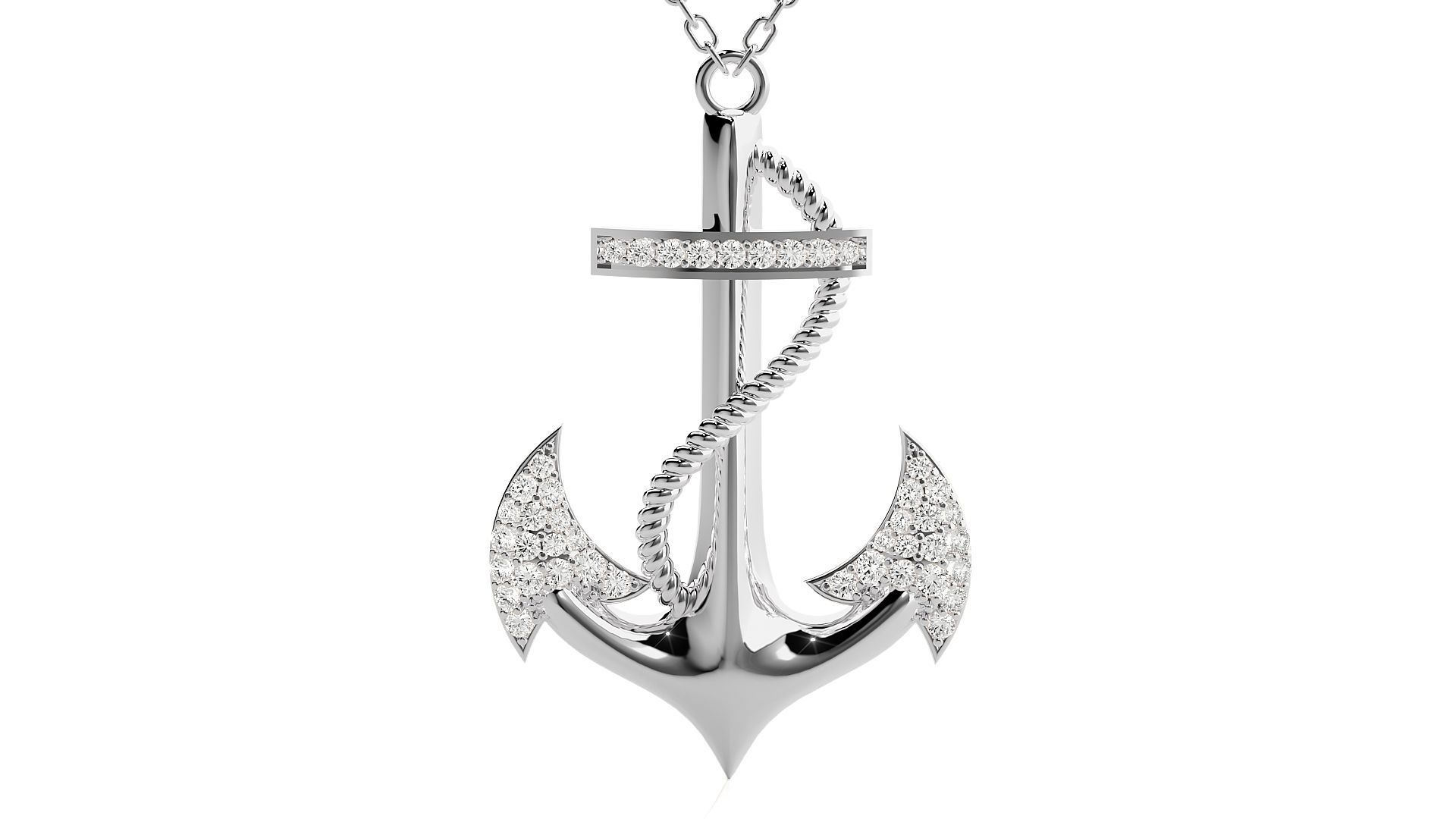 Anchor pendant 3dm stl render details 3D print model_7
