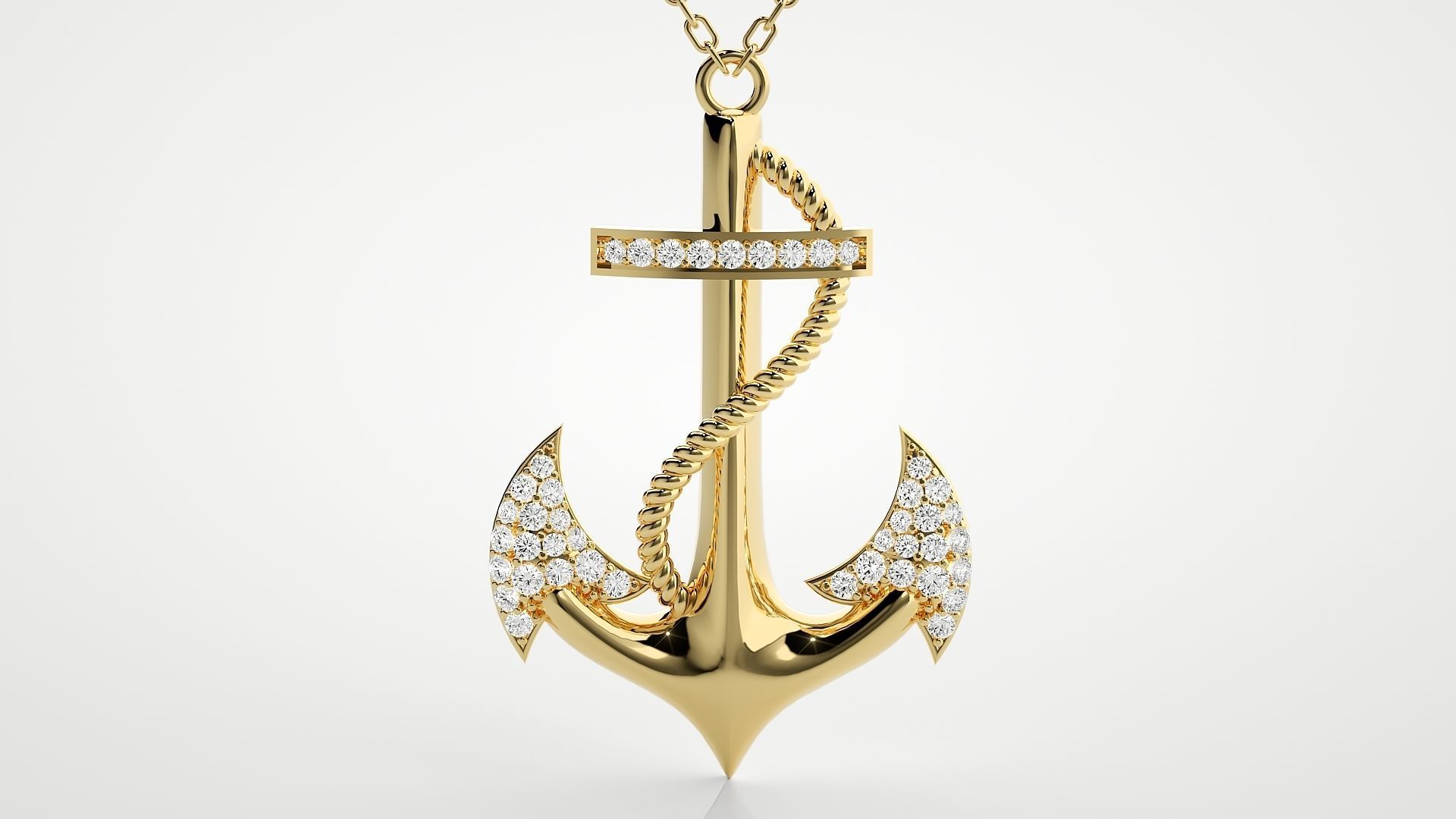 Anchor pendant 3dm stl render details 3D print model_14