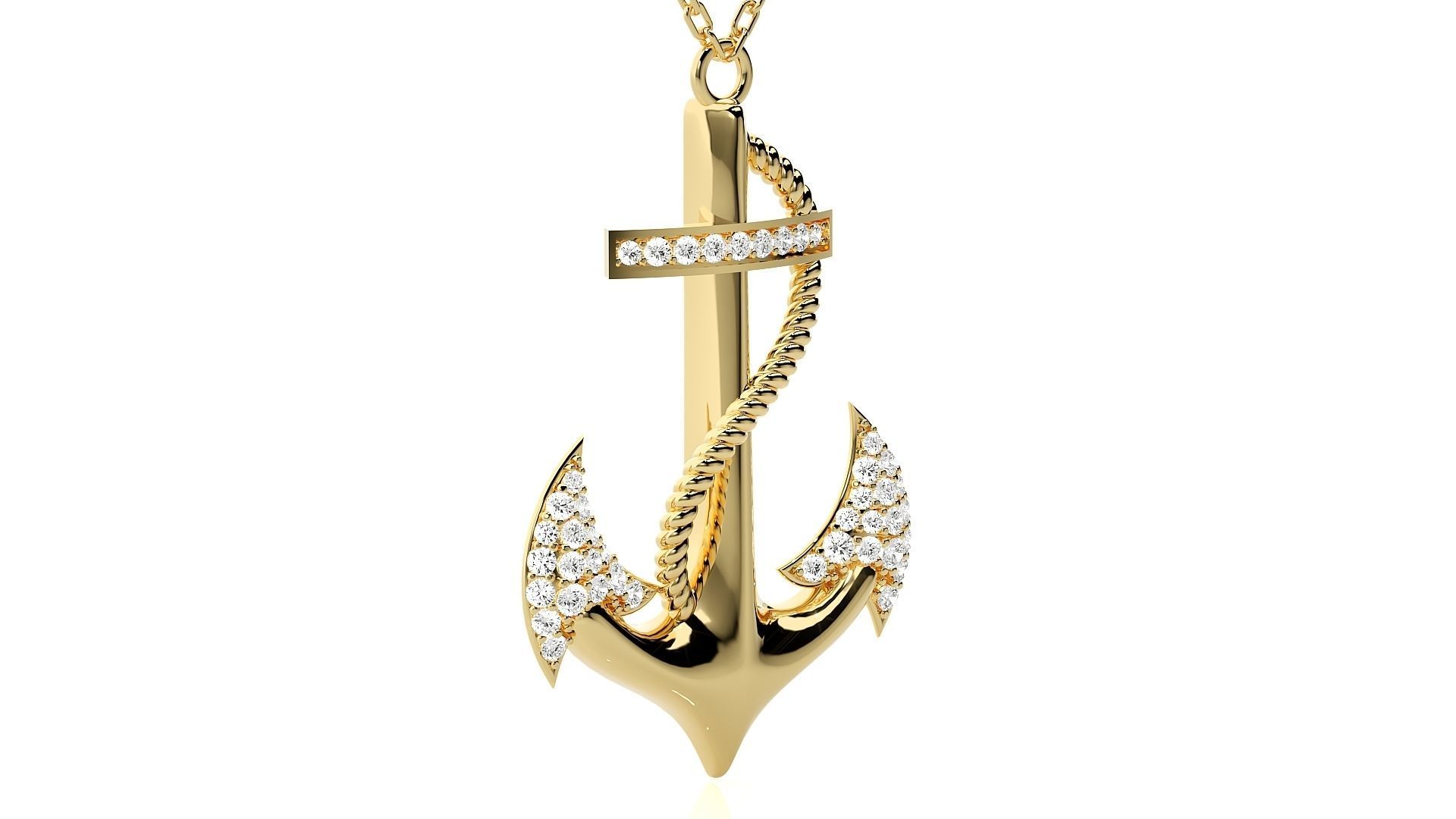 Anchor pendant 3dm stl render details 3D print model_15