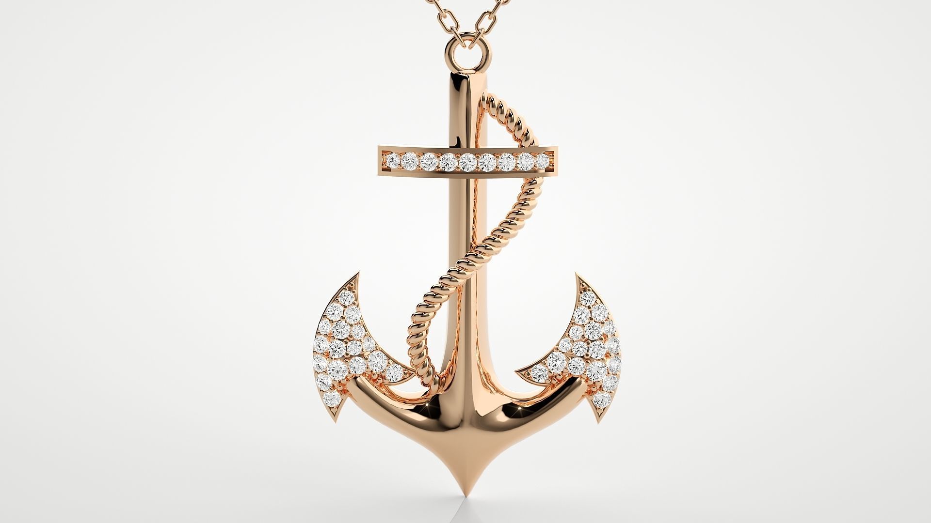 Anchor pendant 3dm stl render details 3D print model_1