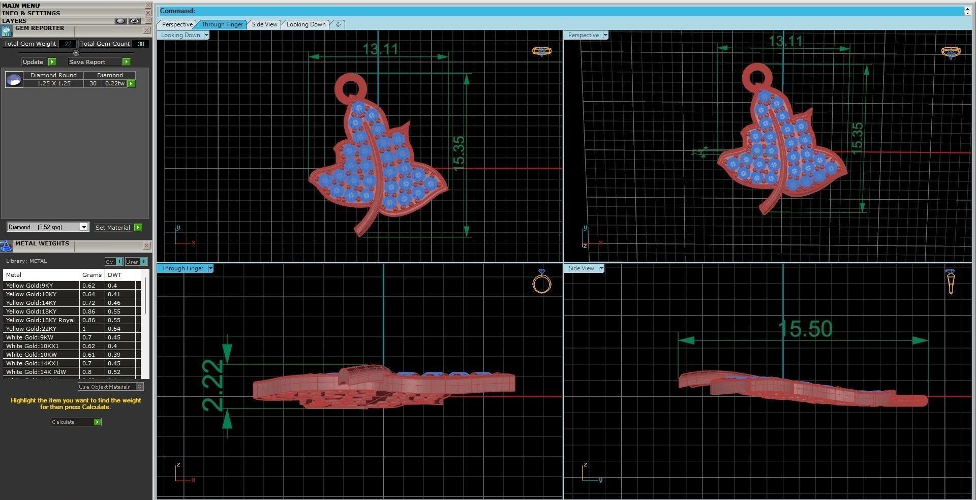 Maple leaf pendant 3dm stl render details  3D print model_4