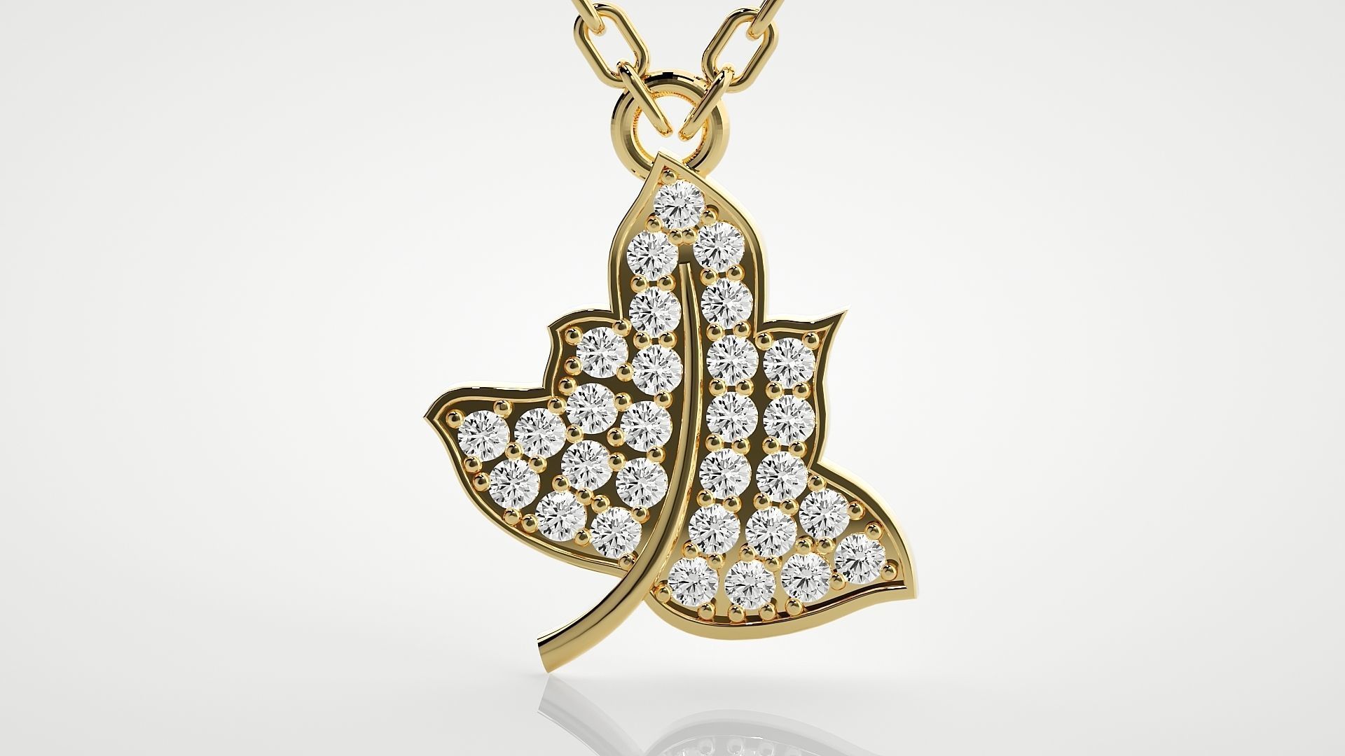 Maple leaf pendant 3dm stl render details  3D print model_14