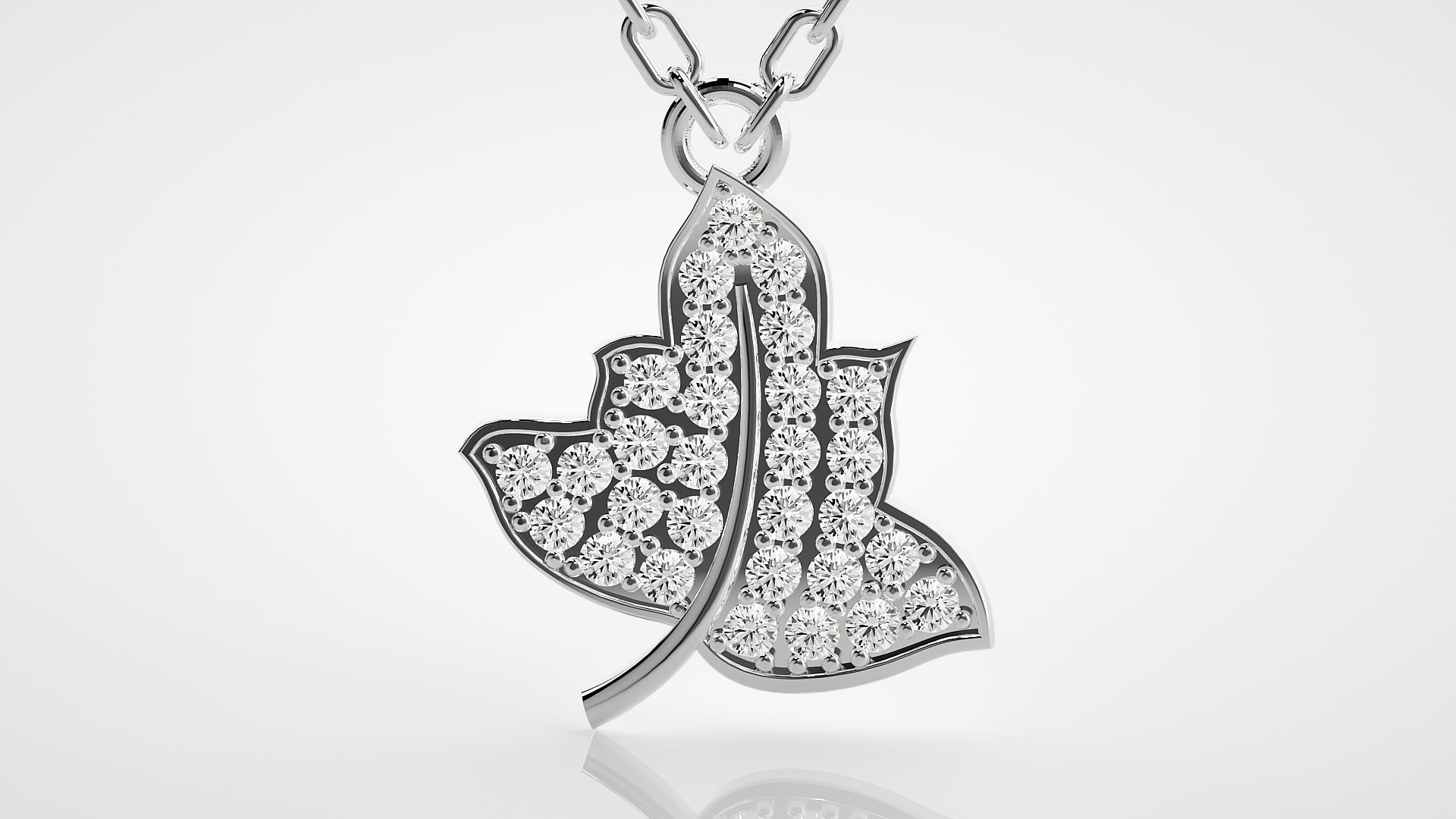 Maple leaf pendant 3dm stl render details  3D print model_8