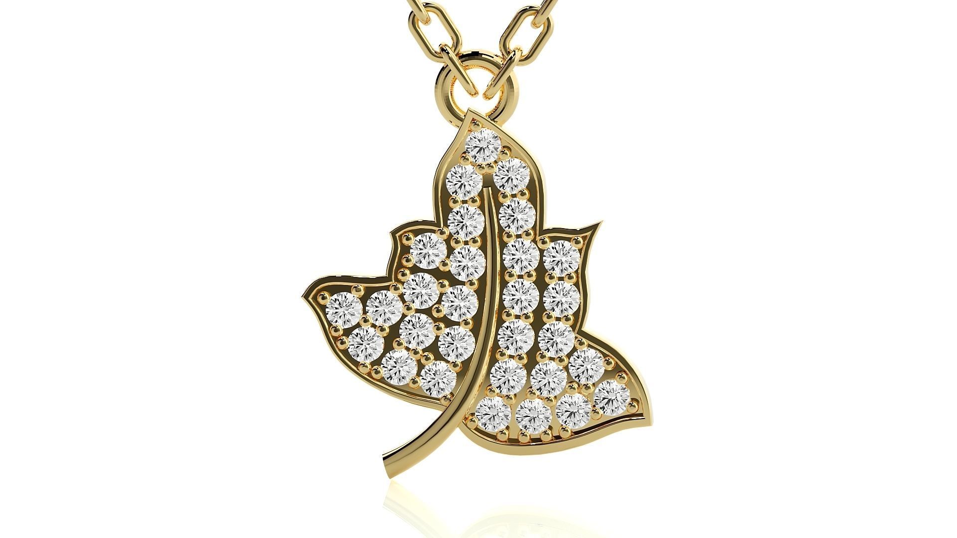 Maple leaf pendant 3dm stl render details  3D print model_13