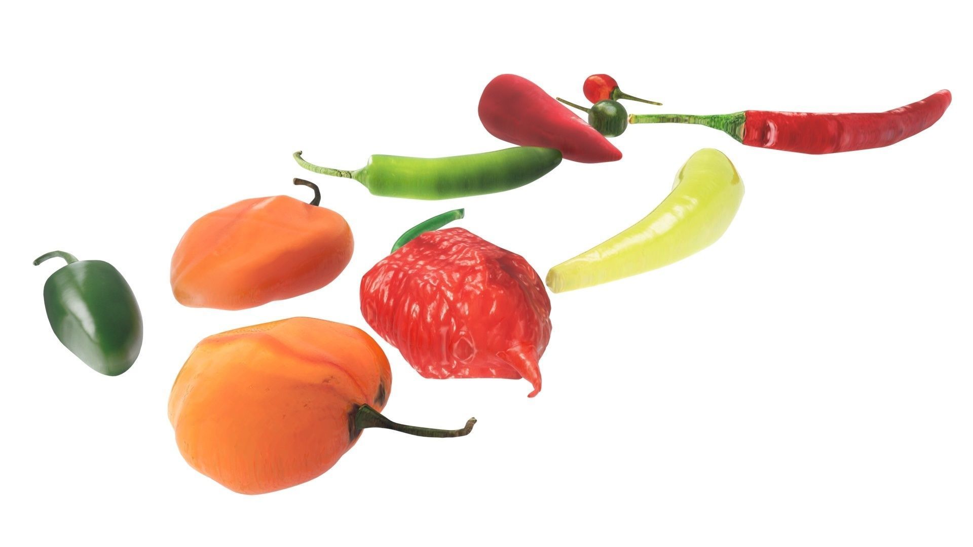 Chili Peppers Set 3D model_6