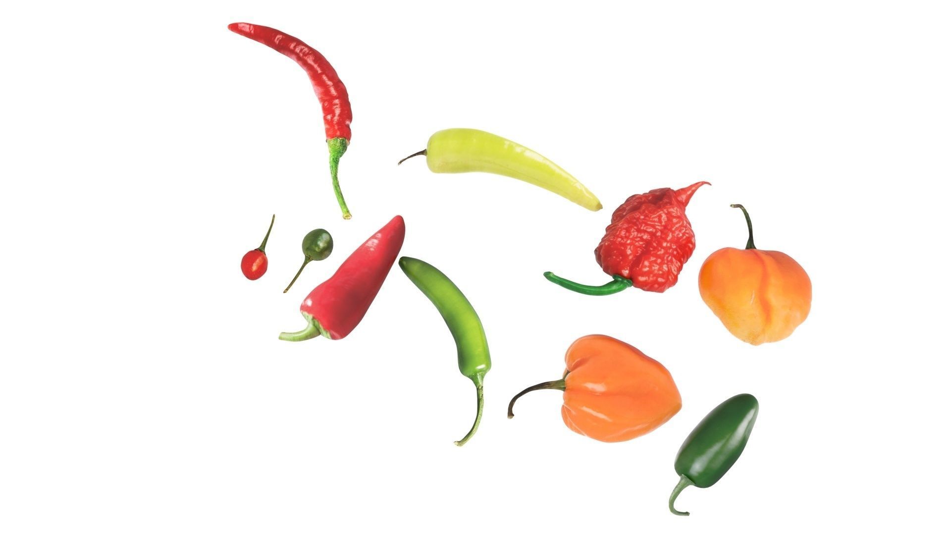 Chili Peppers Set 3D model_9