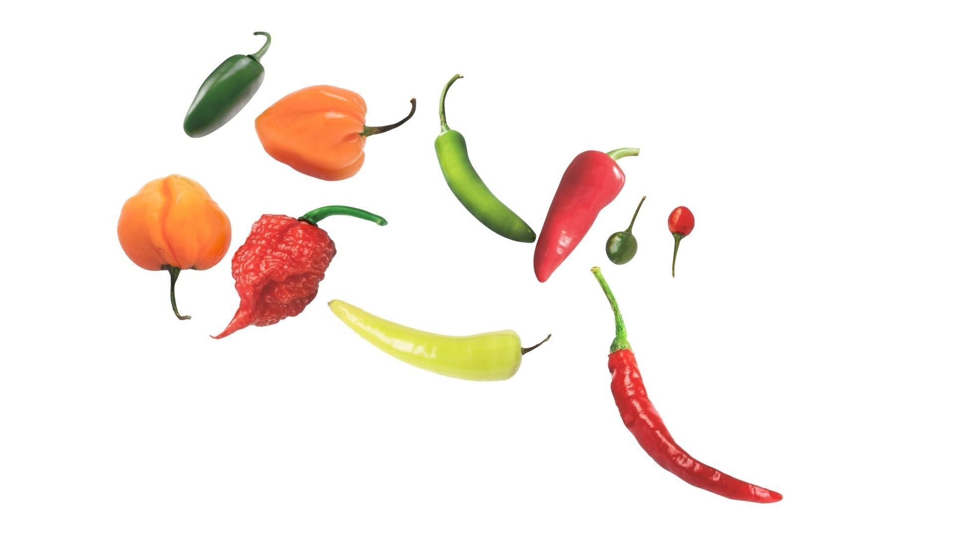Chili Peppers Set 3D model_7