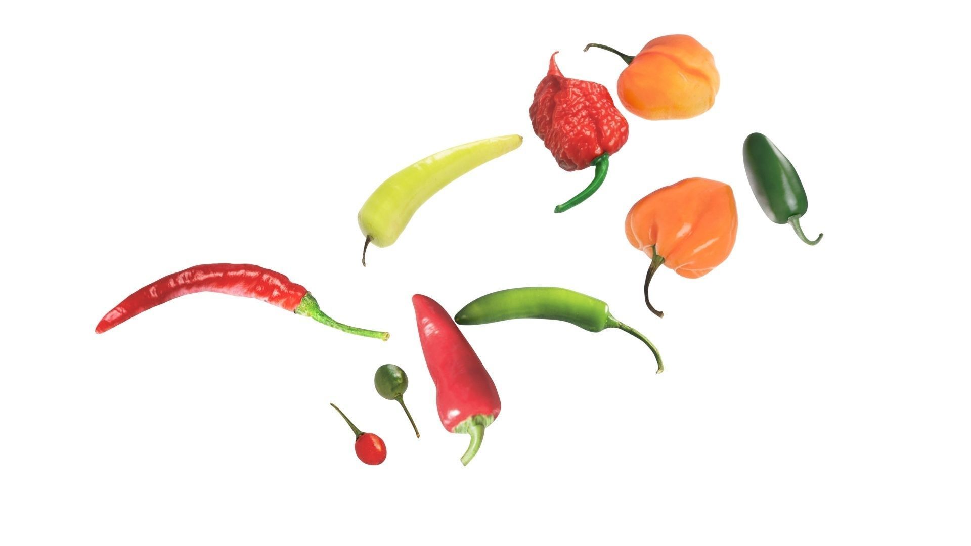 Chili Peppers Set 3D model_8