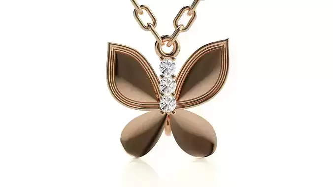 Butterfly pendant 3dm stl render details  3D print model
