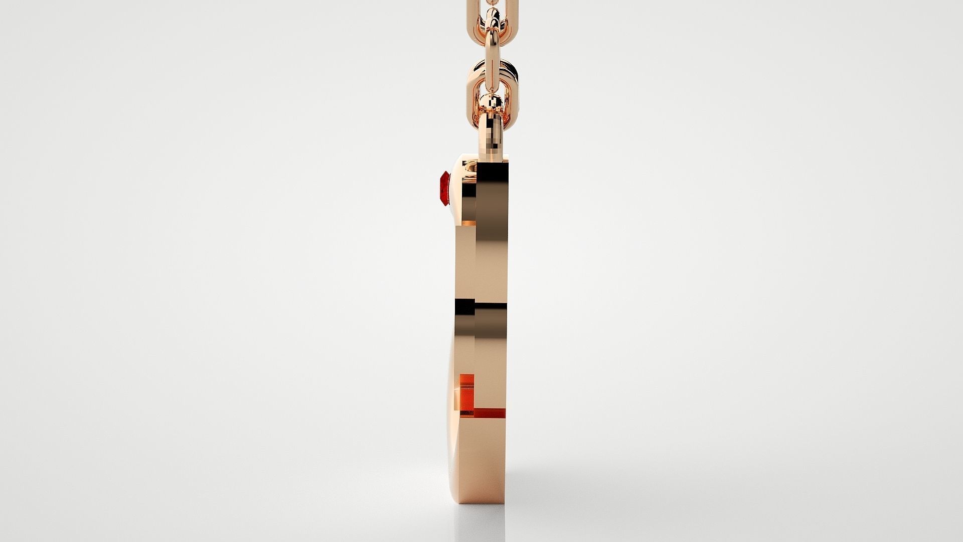 Swan with heart pendant 3dm stl render details  3D print model_5