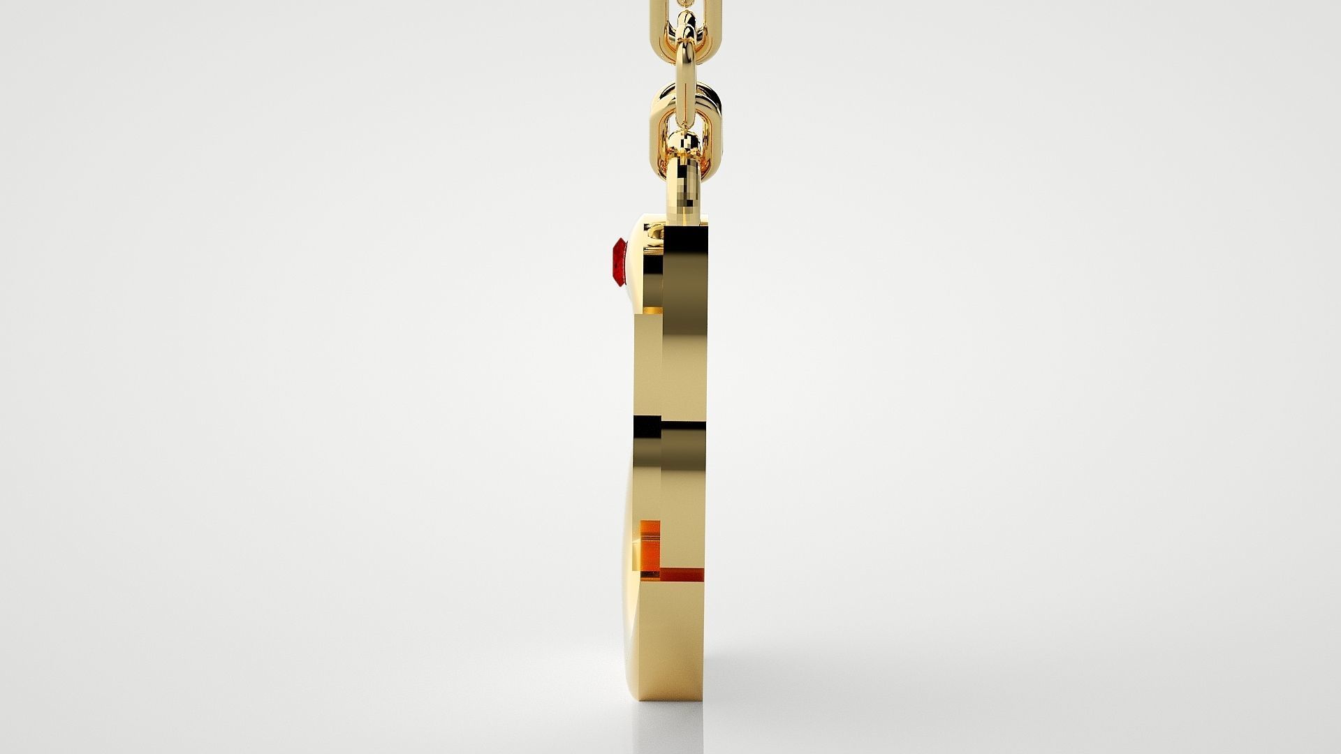 Swan with heart pendant 3dm stl render details  3D print model_18