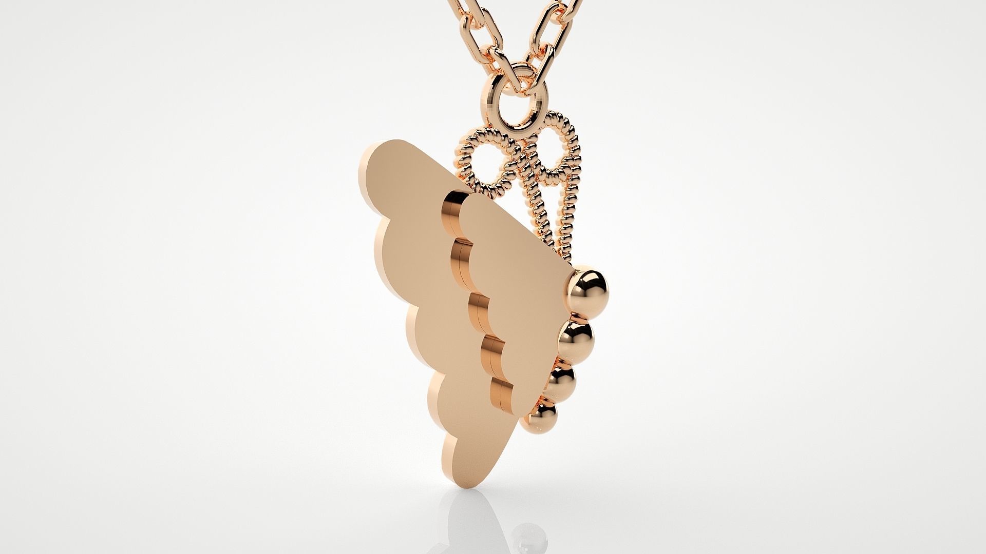 Unique butterfly pendant 3dm stl render details  3D print model_3