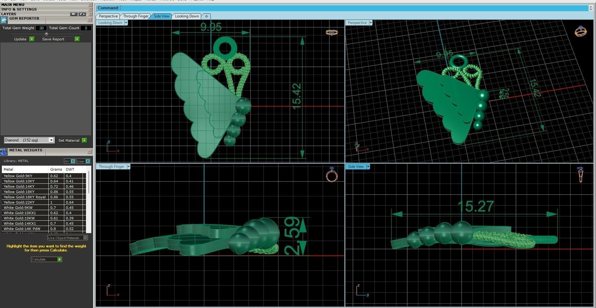 Unique butterfly pendant 3dm stl render details  3D print model_6