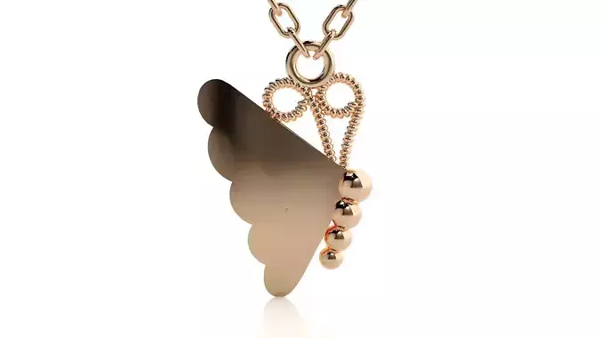 Unique butterfly pendant 3dm stl render details 