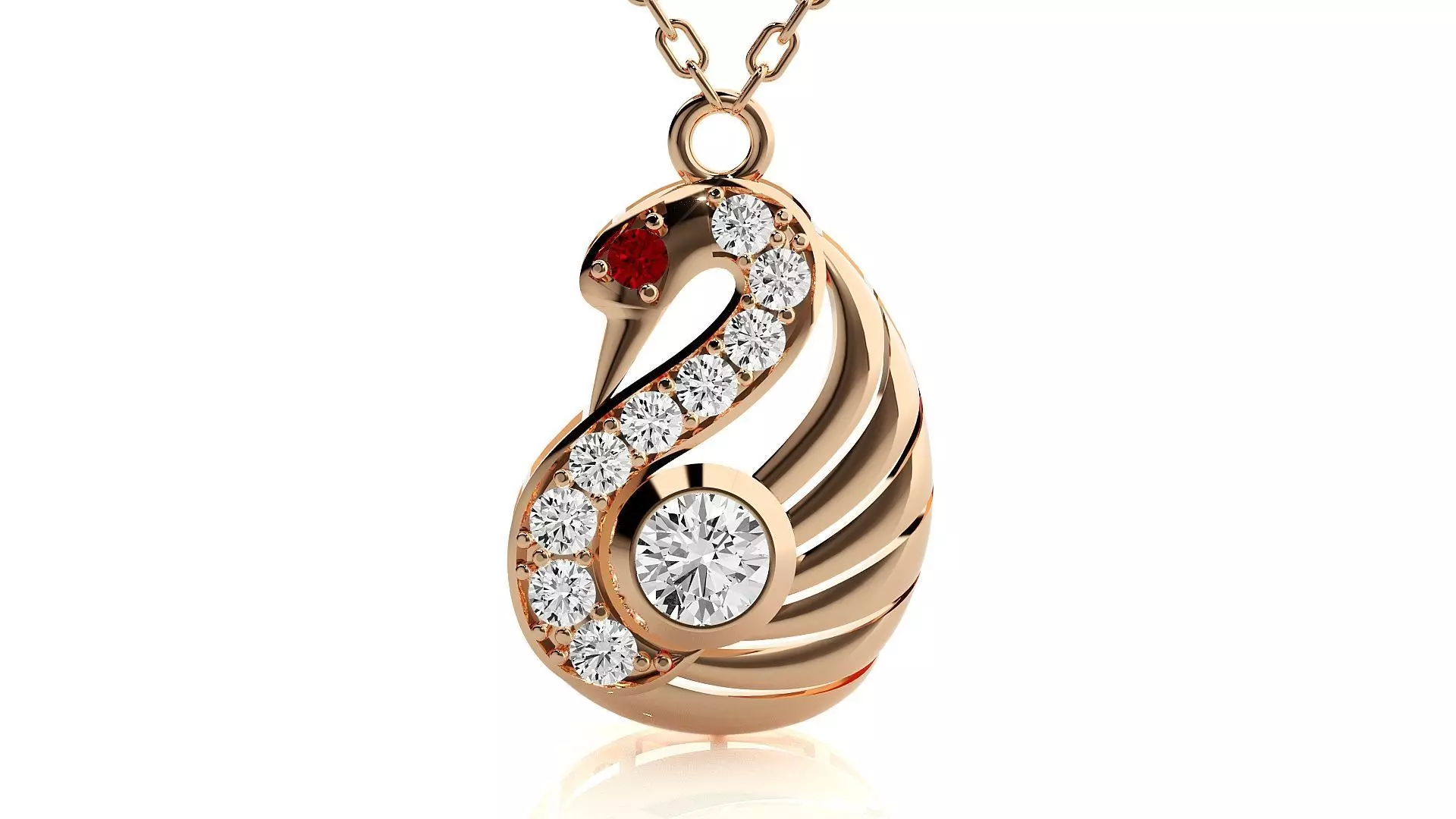 Swan pendant 3dm stl render details  3D print model_0