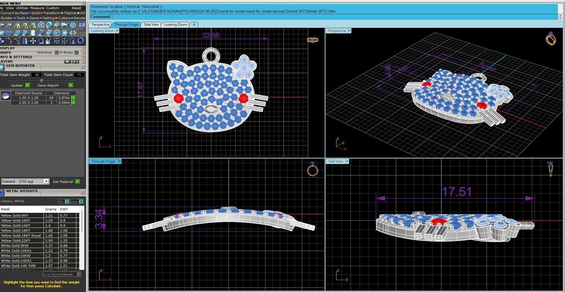 Swan pendant 3dm stl render details  3D print model_6