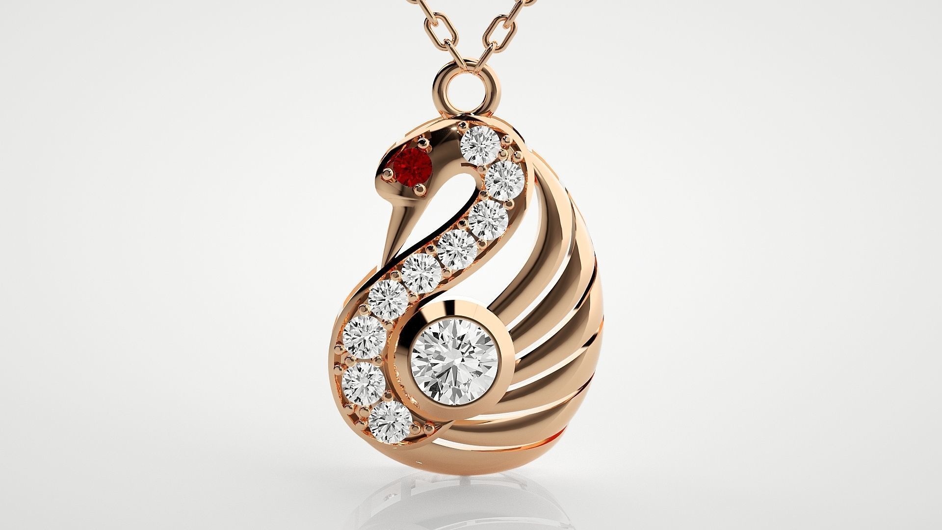 Swan pendant 3dm stl render details  3D print model_1