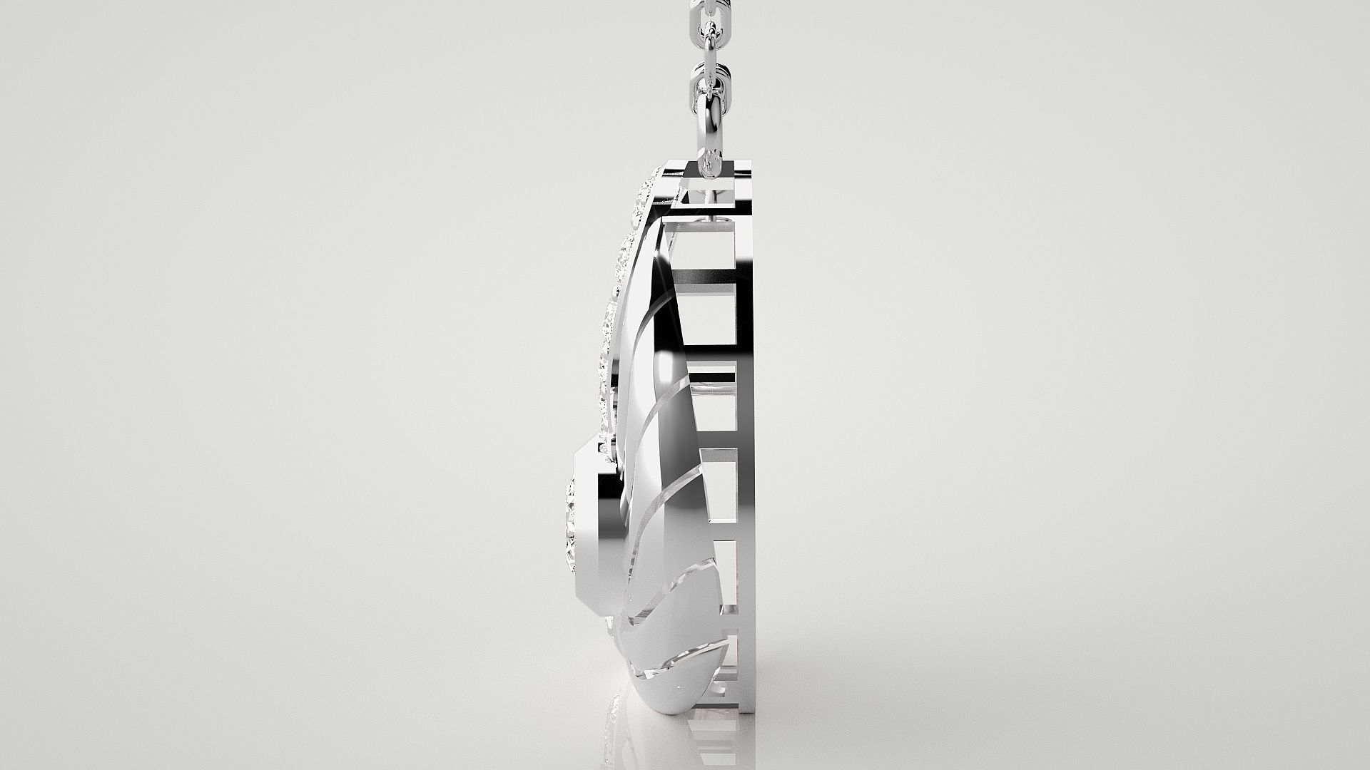 Swan pendant 3dm stl render details  3D print model_12