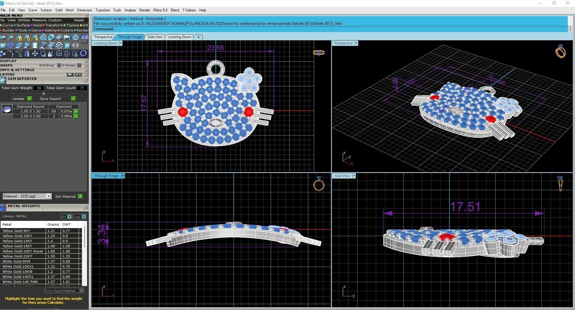 Face of cat pendant 3dm stl render details 3D print model_18