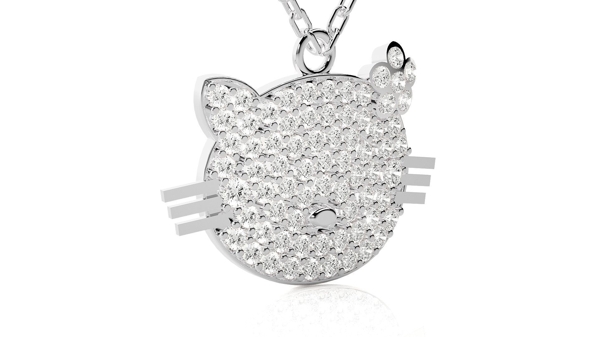 Face of cat pendant 3dm stl render details 3D print model_8