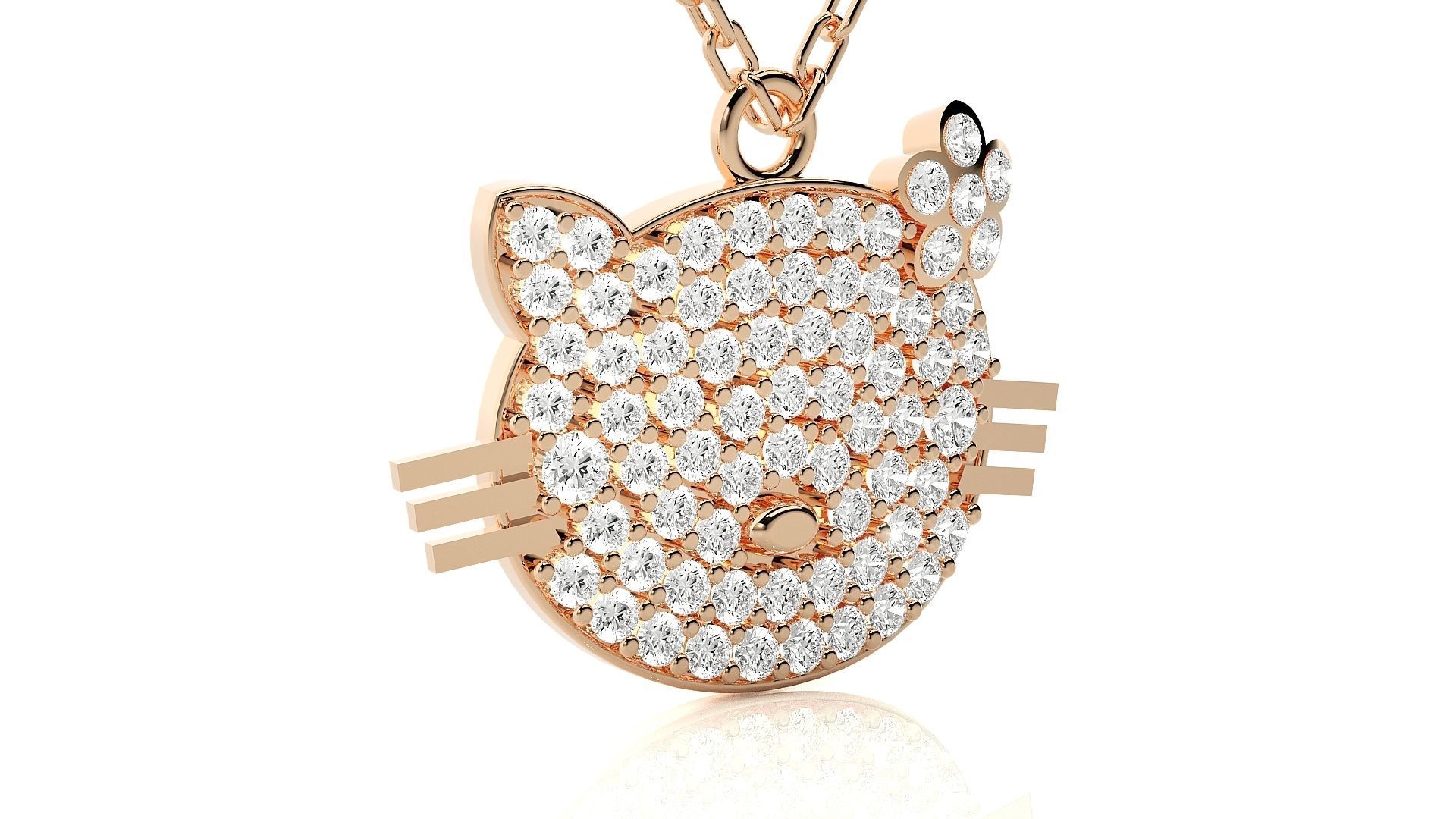 Face of cat pendant 3dm stl render details 3D print model_2