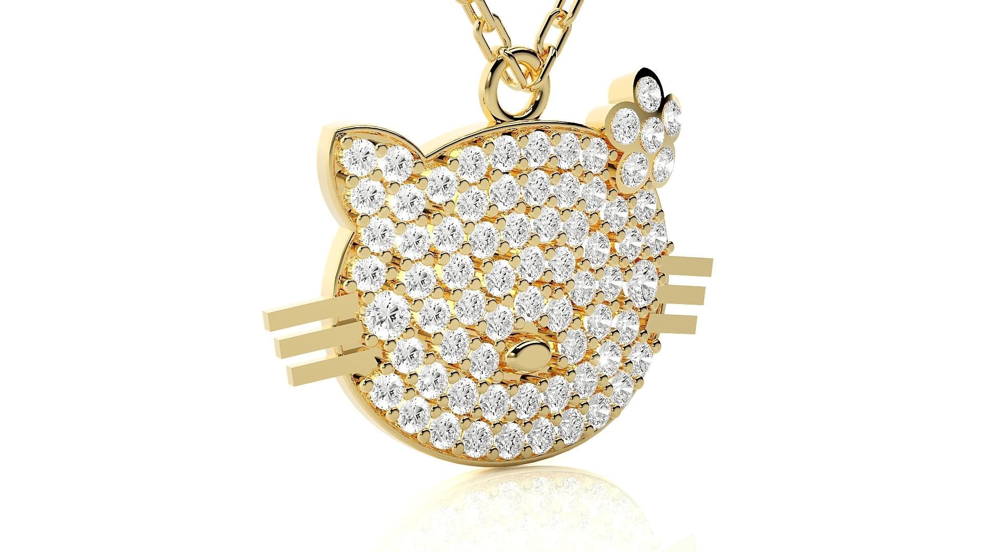 Face of cat pendant 3dm stl render details 3D print model_14