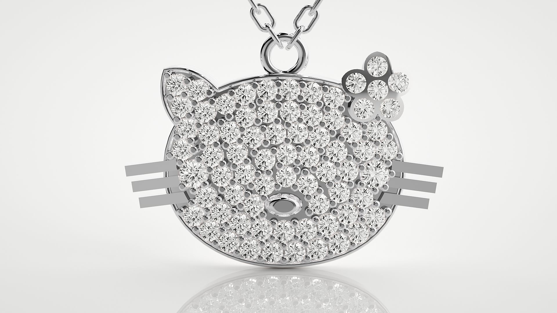 Face of cat pendant 3dm stl render details 3D print model_7